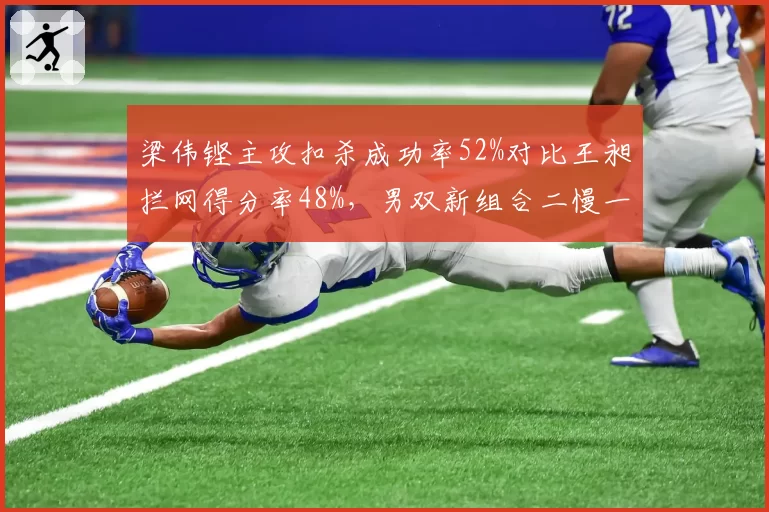 梁伟铿主攻扣杀成功率52%对比王昶拦网得分率48%，男双新组合二慢一快策略成型